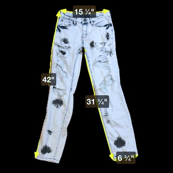Rue 21 Jeans Bundle Mens Blue Acid Wash 30/32 White Moto S/30 Rave Skater - Picture 6 of 11